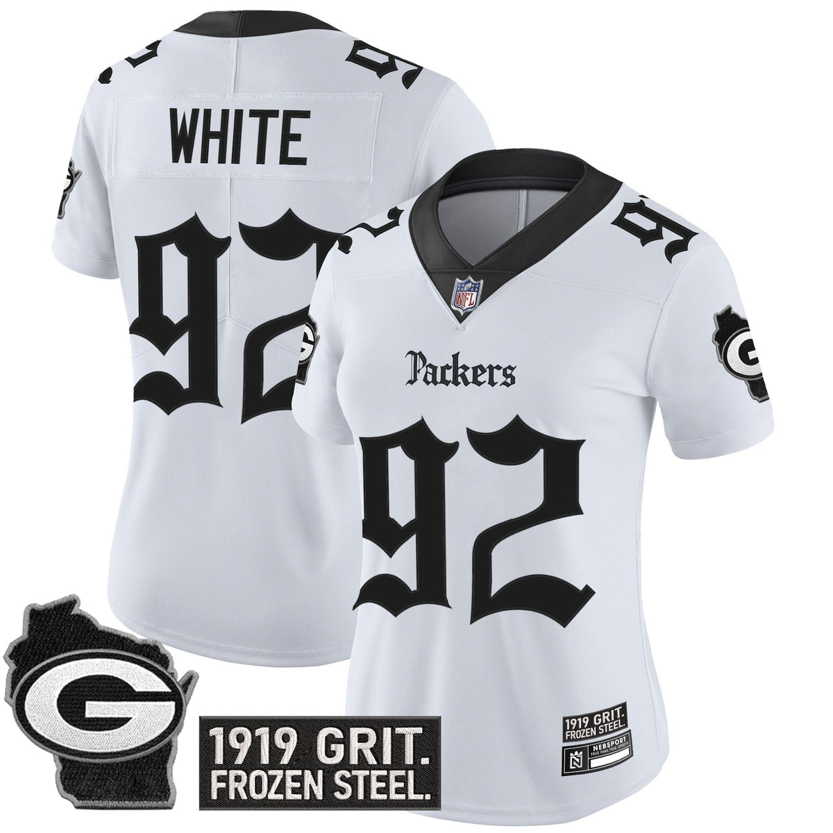 Women's Green Bay Packers 'Gothic Frozen Tundra Edition' Vapor Limited Jersey - All Stitched - White - Reggie White — view 1