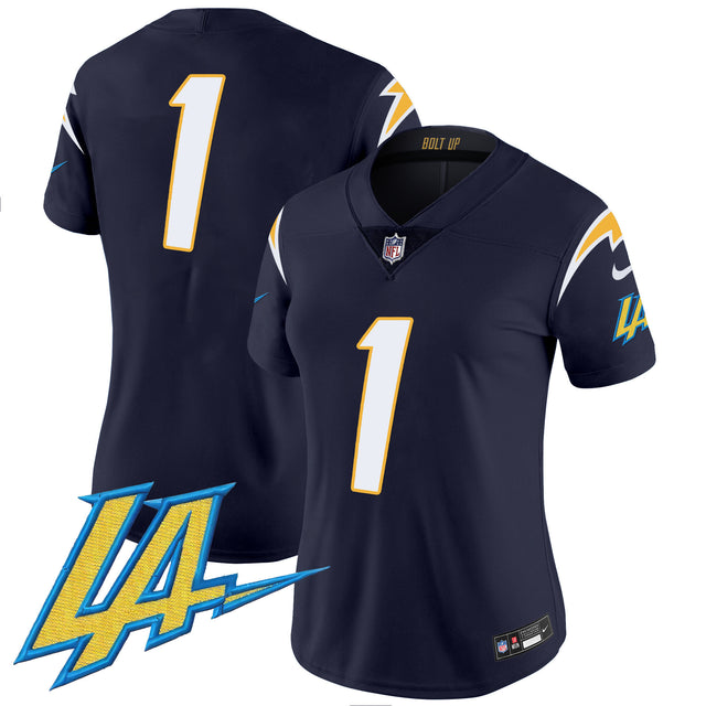 Women's Chargers Vapor Limited Jersey V2 - All Stitched - Navy - #1 Team — view 1