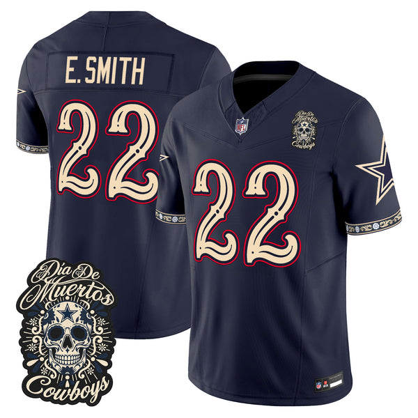 Men's Dallas Cowboys Día de los Muertos Vapor Limited Jersey - All Stitched - Navy - Emmitt Smith — view 1