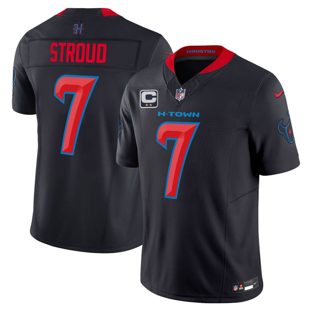 CJ Stroud Houston Texans Patch C Navy Limited Jersey - All Stitched - Navy Limited — view 1