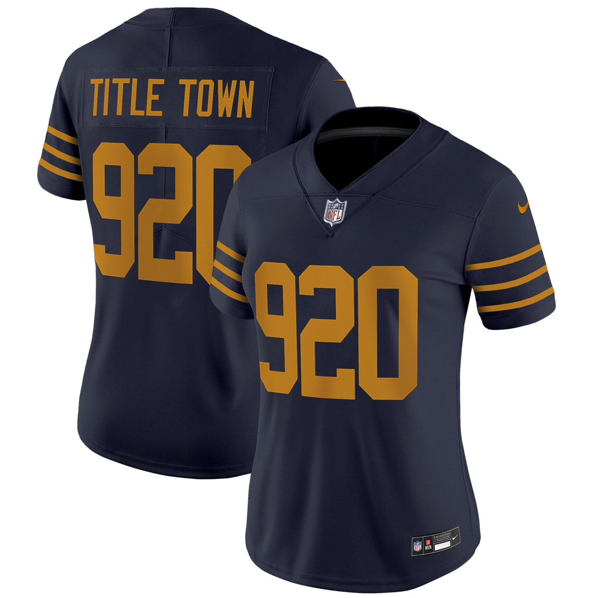 Women's Green Bay Packers The 1923 Classic Vapor Limited Jersey - All Stitched - Navy - Title Town 920 — view 1