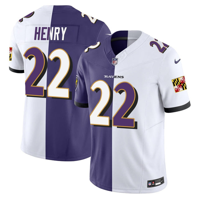 Baltimore Ravens Split Jersey - All Stitched - Derrick Henry — view 1