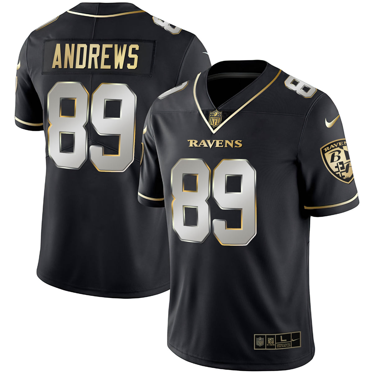Men's Ravens Gold Vapor Jersey - All Stitched - Black Limited - Mark Andrews — view 1