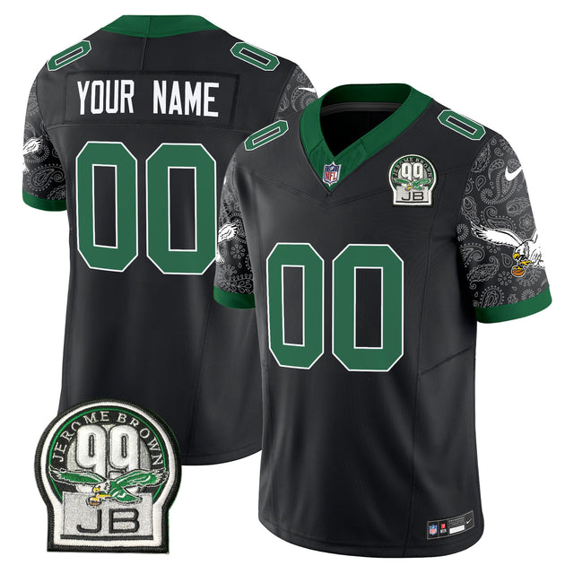 Eagles Kelly Green Vapor Limited Custom Jersey V4 - All Stitched - Black — view 1