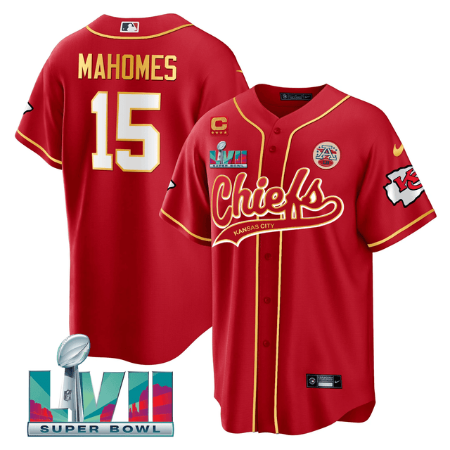 Youth's Chiefs Super Bowl LVII Cool base Jersey - All Stitched - Red - Patrick Mahomes — view 1
