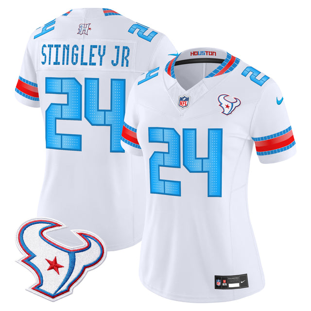 Women's Houston Texans 2026 Rivalries Vapor Limited Jersey - All Stitched - White - Derek Stingley Jr — view 1