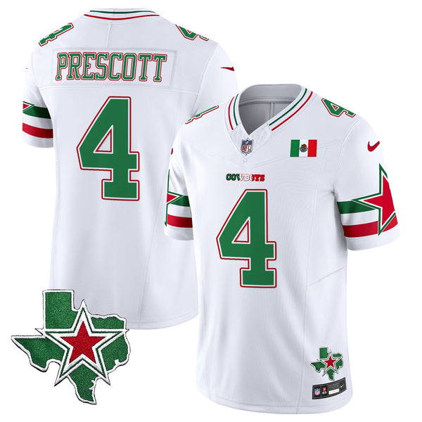 Men's Dallas Cowboys 2025 Mexico Vapor Limited Jersey - All Stitched - White - Dak Prescott — view 1