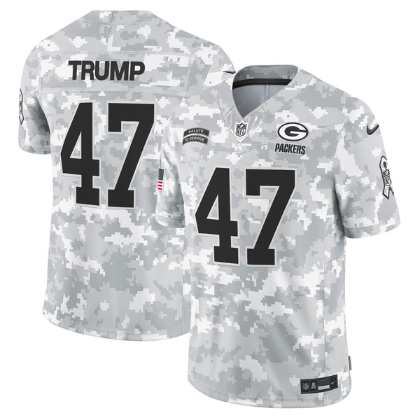 Men's Green Bay Packers 2024 Salute to Service Vapor Limited Jersey - All Stitched - Arctic Camo - Donald Trump — view 1