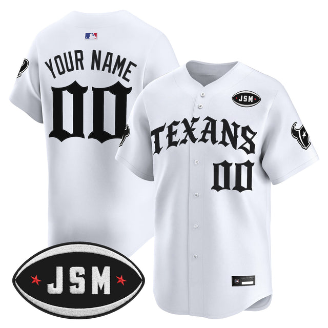 Houston Texans 'Old English Edition' Vapor Premier Limited Custom Jersey - All Stitched - White — view 1