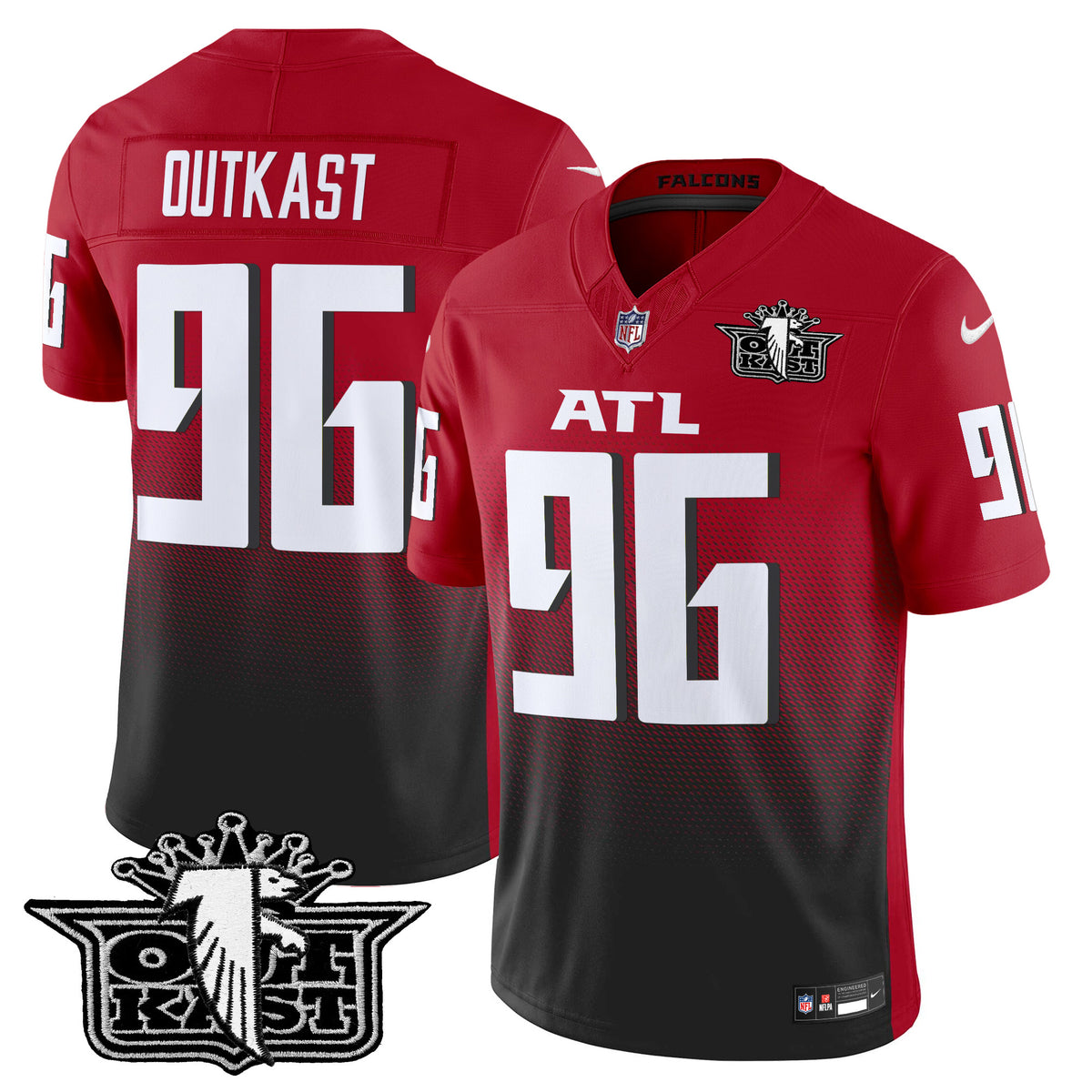 Men's Outkast x Atlanta Falcons 2025 Vapor Limited Jersey - All Stitched - Red - OutKast — view 1