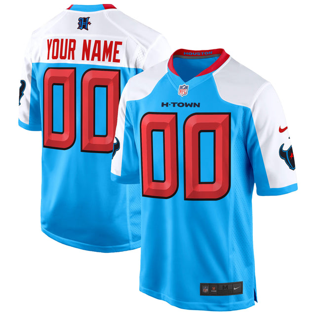 Houston Texans 2024 Game Custom Jersey - All Stitched - Blue Alternate — view 1