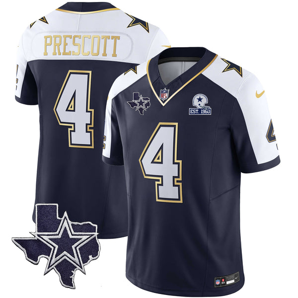 Men's Cowboys Vapor Gold Jersey V2 - All Stitched - Alternate - Dak Prescott — view 1