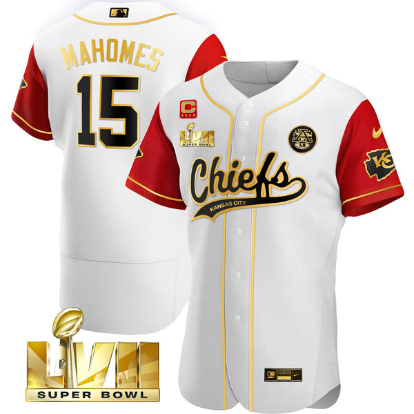 Men's Chiefs Super Bowl LVII Flex Base Jersey - All Stitched - Color Sleeve - Patrick Mahomes — view 1