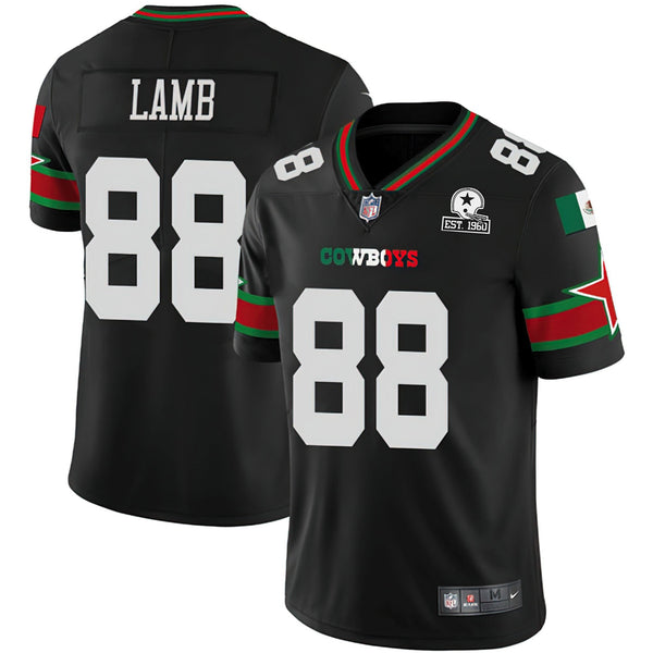 Cowboys Mexico Est 1960 Patch Vapor Jersey - All Stitched - CeeDee Lamb — view 1