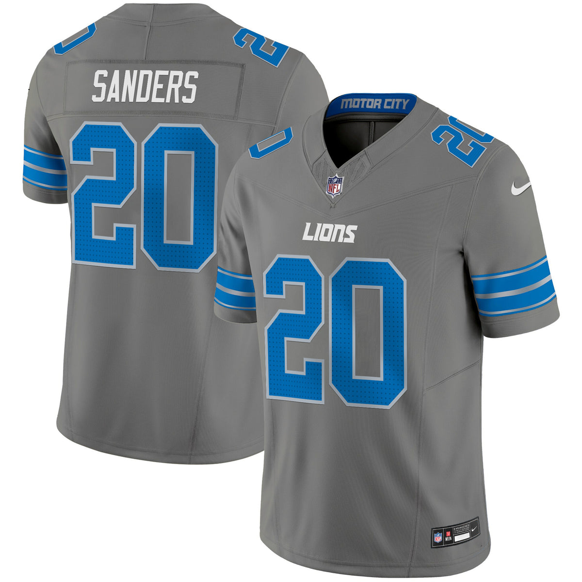 Men's Detroit Lions 2024 Vapor Limited Jersey - All Stitched - Gray - Barry Sanders — view 1