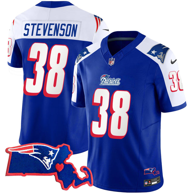 Women's Patriots Bill Belichick SB 36, 38, 39, 49, 51 Champions Vapor Jersey - All Stitched - 1996 Alternate - Rhamondre Stevenson — view 1