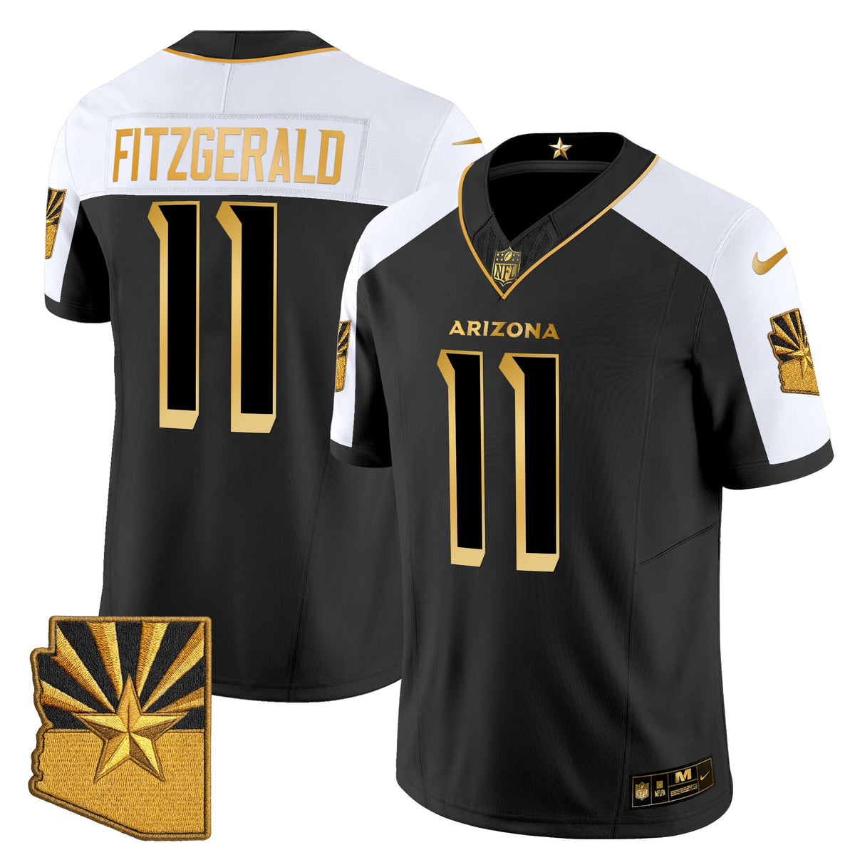 Men's Arizona Cardinals 2025 Rivalries Gold Vapor Limited Jersey - All Stitched - Alternate - Larry Fitzgerald — view 1