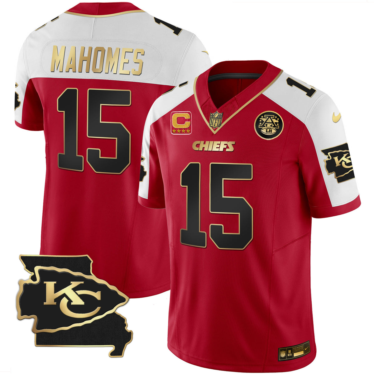 Men's Chiefs Missouri Patch Vapor Limited Jersey - All Stitched - Red Alternate - Patrick Mahomes — view 1