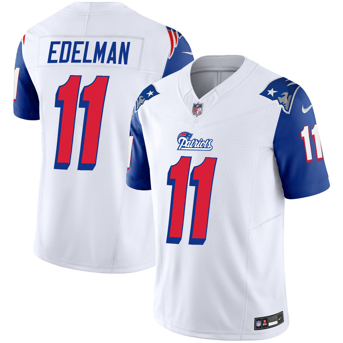 Men's Patriots 1996 Throwback Limited Vapor Jersey - All Stitched - Royal Sleeves - Julian Edelman — view 1
