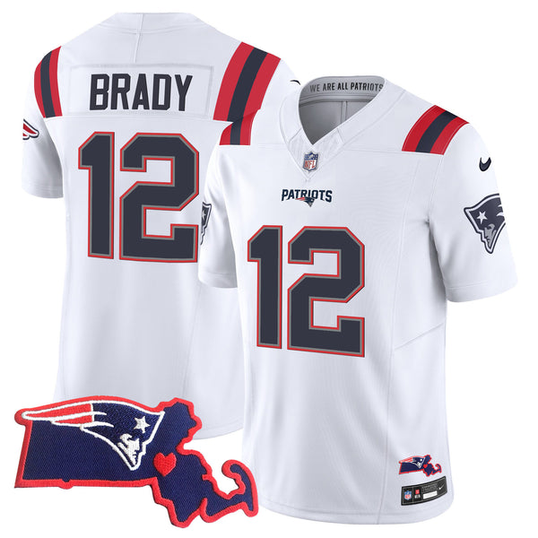 Women's Patriots Bill Belichick SB 36, 38, 39, 49, 51 Champions Vapor Jersey - All Stitched - White - Tom Brady — view 1