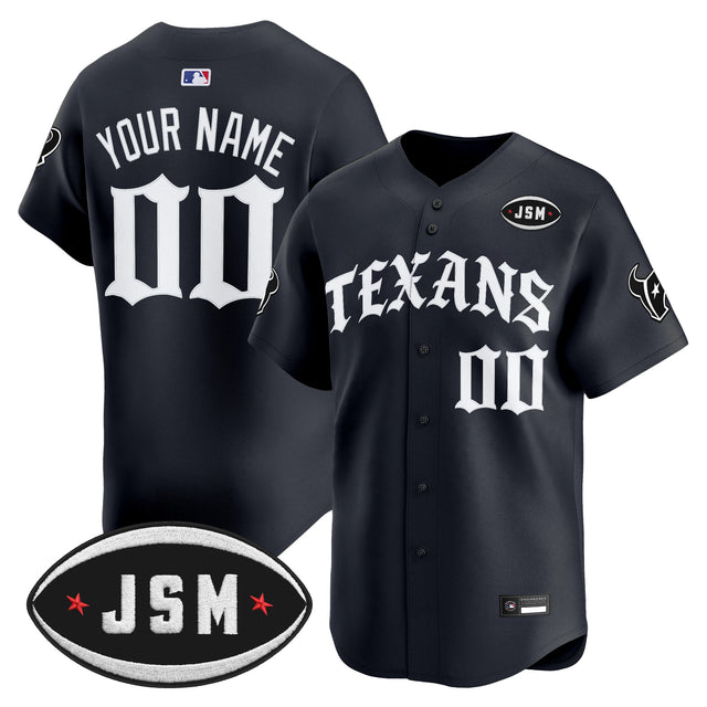 Houston Texans 'Old English Edition' Vapor Premier Limited Custom Jersey - All Stitched - Navy — view 1