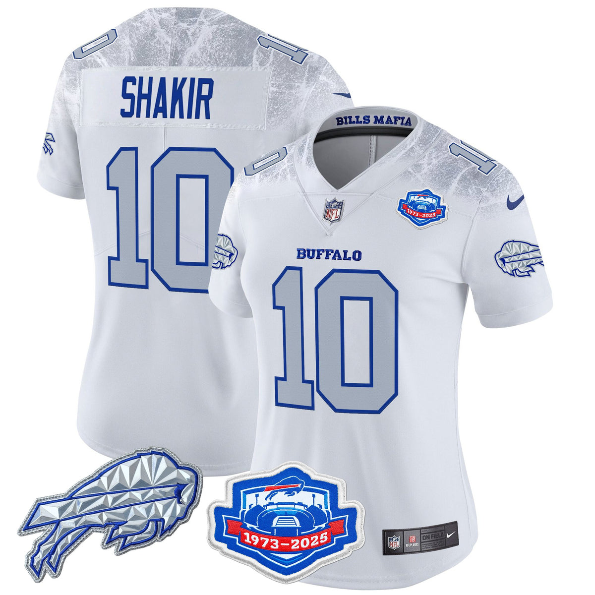 Women's Buffalo Bills 2025 Rivalries Vapor Limited Jersey - Farewell Season Patch - All Stitched - Cold Front - Khalil Shakir — view 1