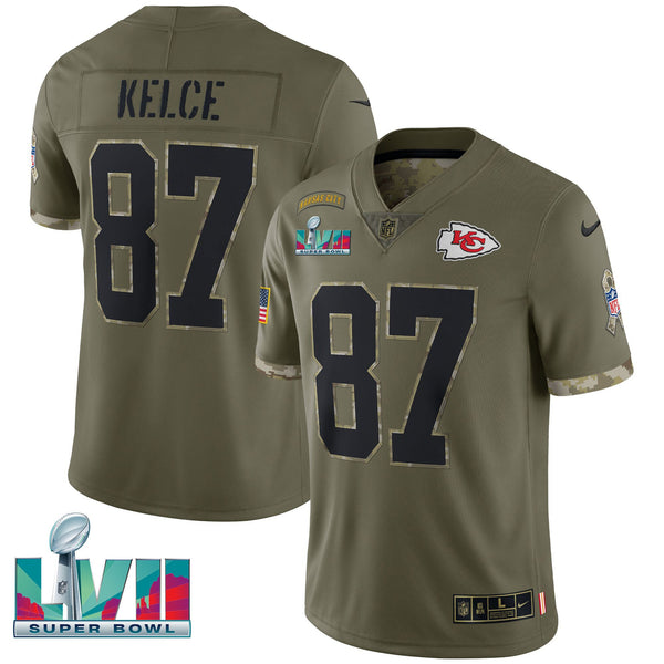 Chiefs Super Bowl LVII Salute To Service Player Jersey - All Stitched - Travis Kelce — view 1