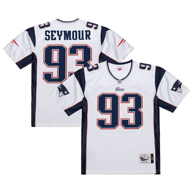 Men's New England Patriots Throwback Player Jersey - All Stitched - White - Richard Seymour — view 1