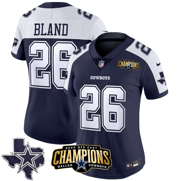 Women's Cowboys 2023 NFC East Champions Patch Vapor Jersey - All Stitched - Alternate Navy - DaRon Bland — view 1