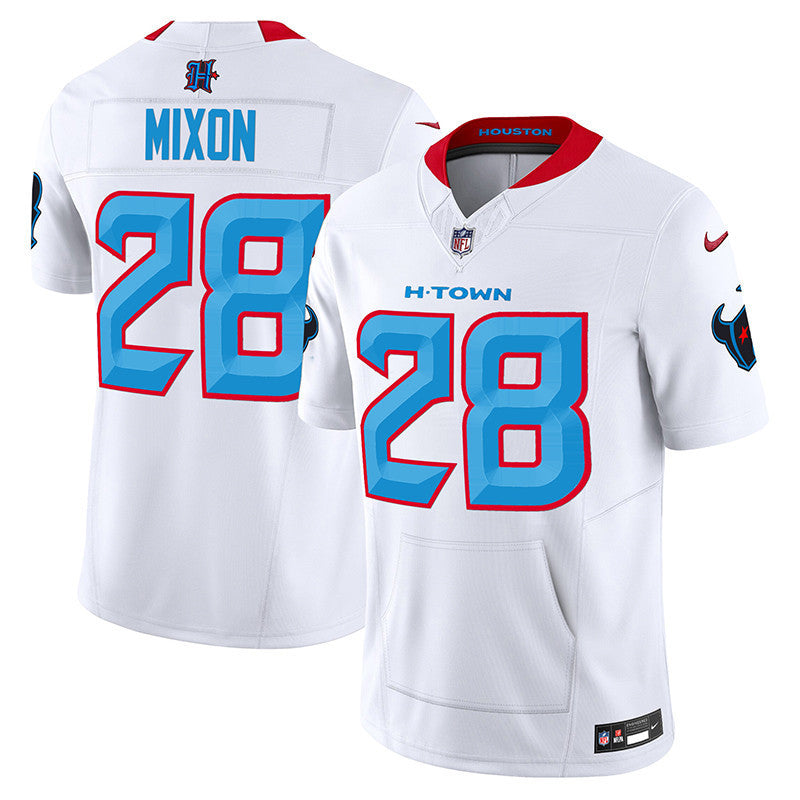 Men's Houston Texans 2024 Vapor Hand Warmer Jersey - All Stitched - White - Joe Mixon — view 1