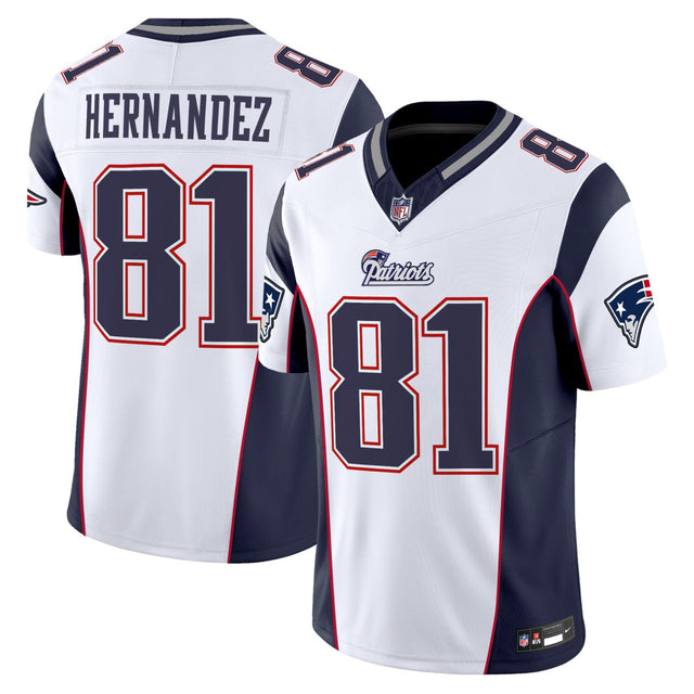 Aaron Hernandez New England Patriots Jersey - All Stitched - White — view 1