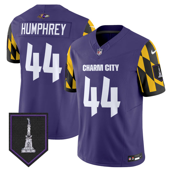 Men's Ravens City Edition Patch Vapor Limited Jersey - All Stitched - Purple - Marlon Humphrey — view 1