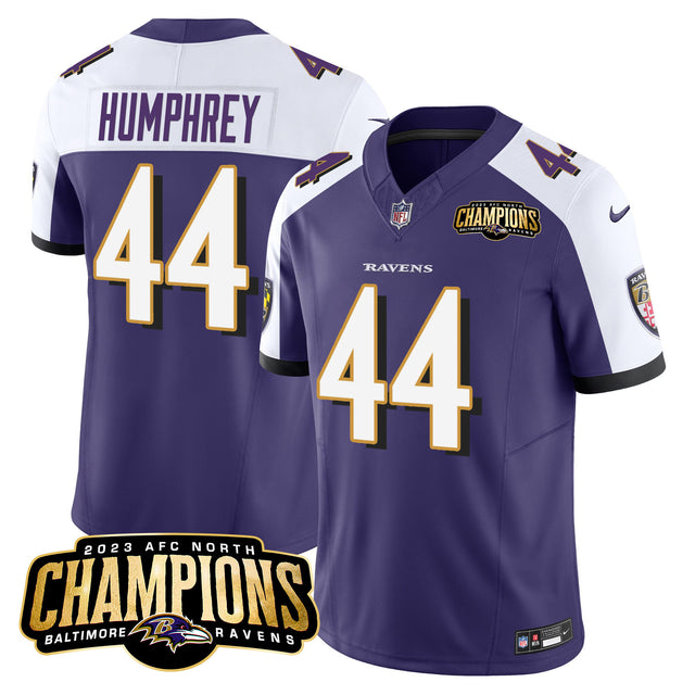 Men's Ravens 2023 AFC North Champions Patch Vapor Limited Jersey - All Stitched - Purple Alternate - Marlon Humphrey — view 1