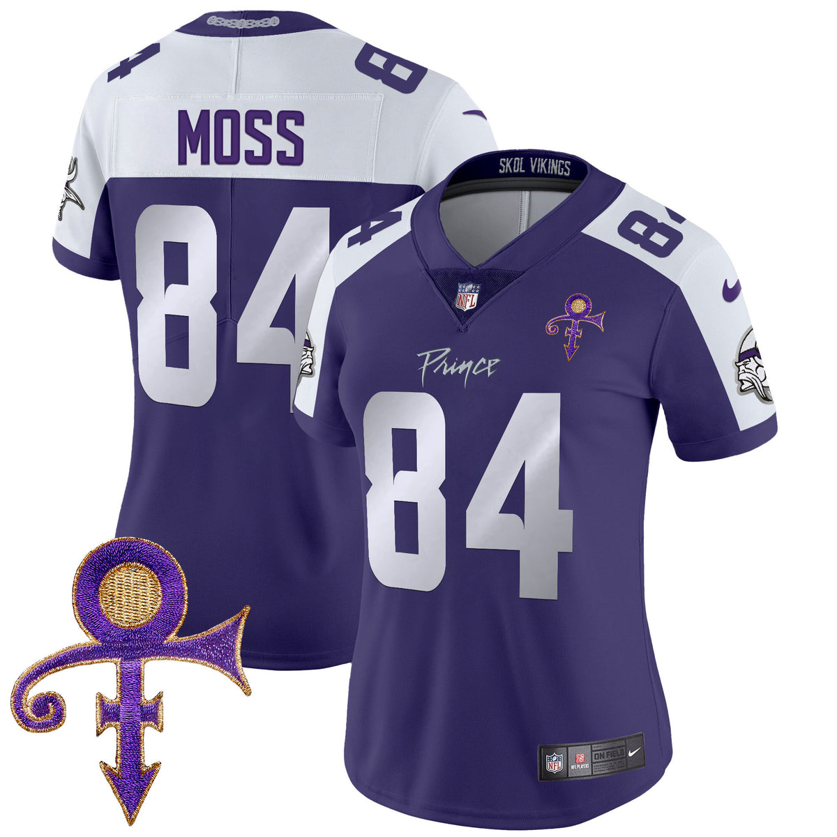 Women's Minnesota Vikings 2024 Prince Vapor Limited Jersey - All Stitched - Purple Alternate - Randy Moss — view 1