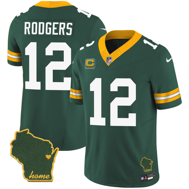 Men's Packers Home Patch Vapor Jersey - All Stitched - Green - Aaron Rodgers — view 1