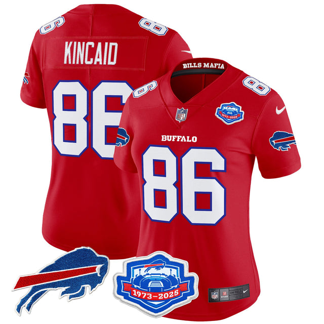 Women's Buffalo Bills 2025 Rivalries Vapor Limited Jersey - Farewell Season Patch - All Stitched - Red - Dalton Kincaid — view 1