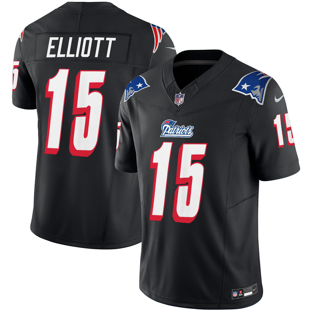 Men's Patriots 1996 Throwback Limited Vapor Jersey - All Stitched - Black - Ezekiel Elliott — view 1