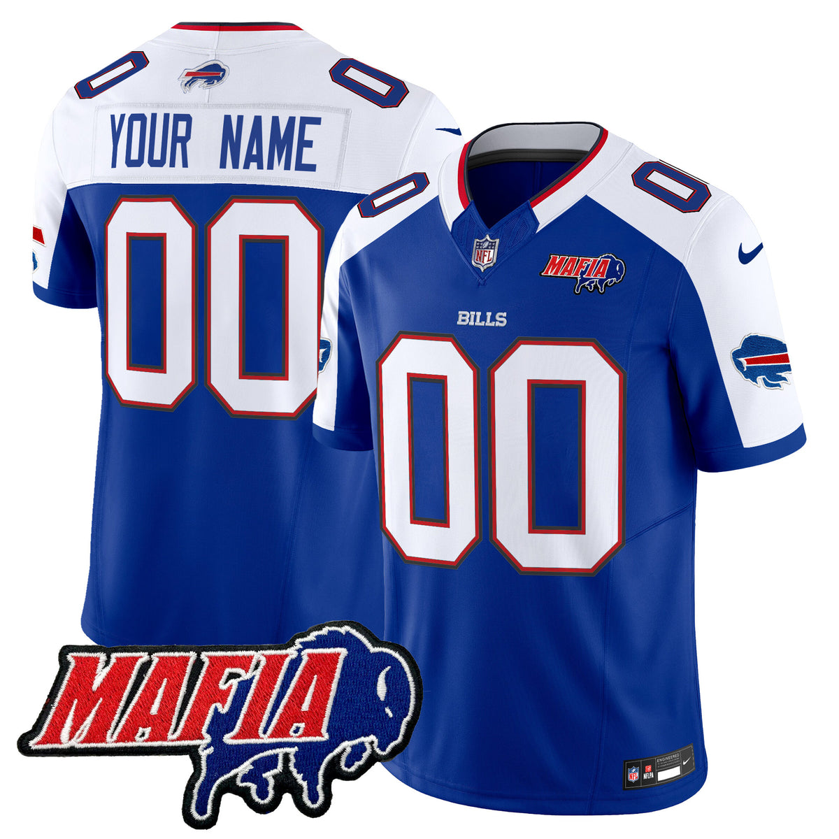 Buffalo Bills 2025 Bills Mafia Patch Vapor Limited Custom Jersey - All Stitched - Royal Alternate — view 1