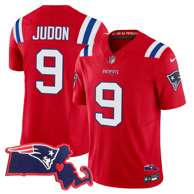 Men's Patriots Bill Belichick 6x Champions Vapor Jersey - All Stitched - Red - Matthew Judon — view 1