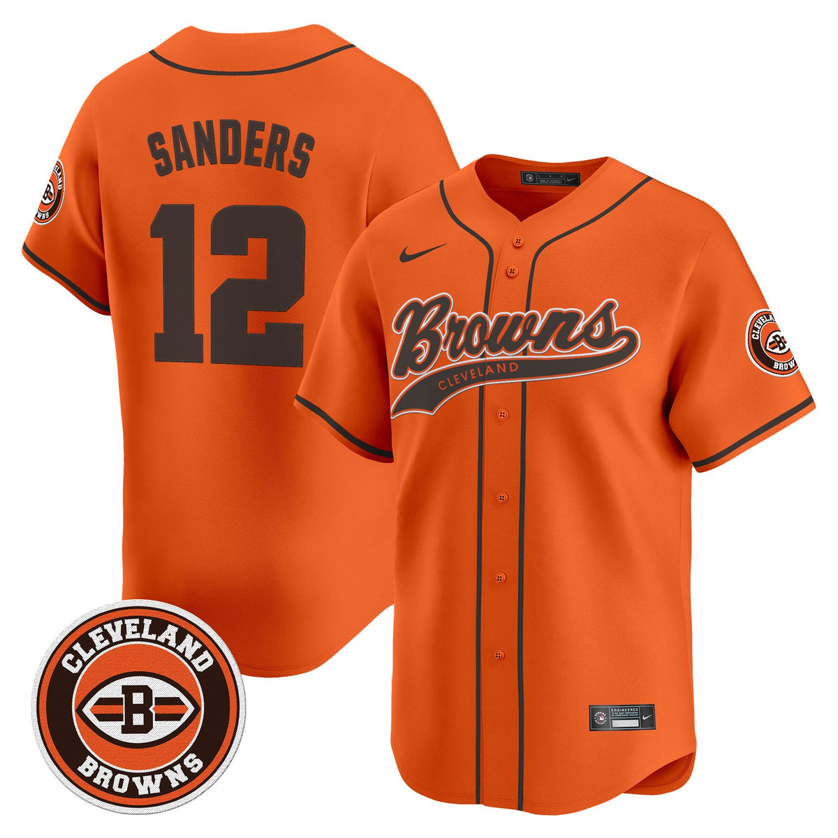 Men's Cleveland Browns 2025 Vapor Premier Limited Jersey - All Stitched - Orange - Shedeur Sanders — view 1