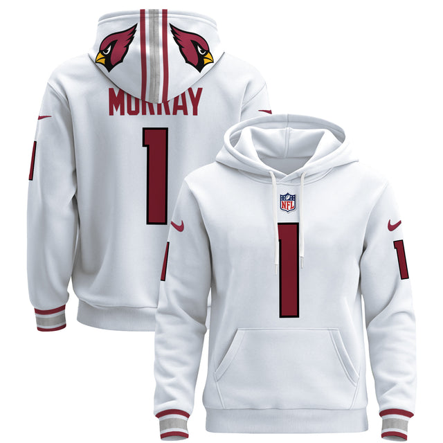 Men's Arizona Cardinals 2024 Pullover Hoodie - All Stitched - White - Kyler Murray — view 1