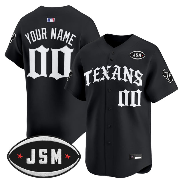 Houston Texans 'Old English Edition' Vapor Premier Limited Custom Jersey - All Stitched - Black — view 1