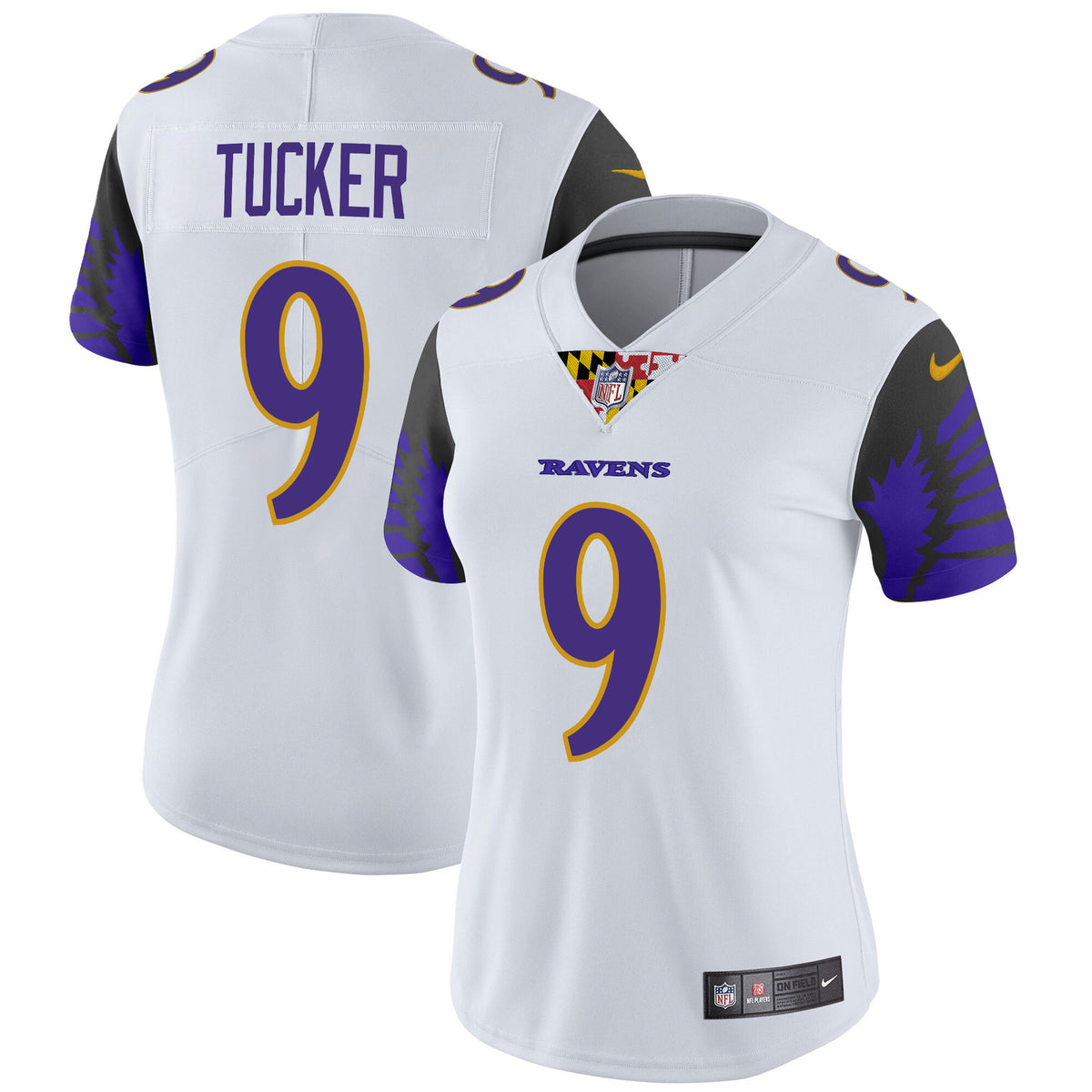 Women's Ravens Special Vapor Limited Jersey - All Stitched - White - Justin Tucker — view 1