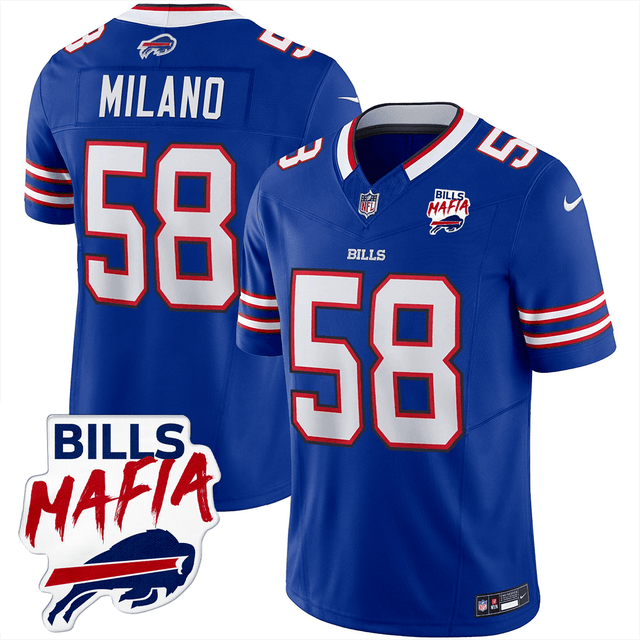 Men’s Buffalo Bills Bills Mafia Patch Limited Jersey - All Stitched - Royal Blue - Matt Milano — view 1