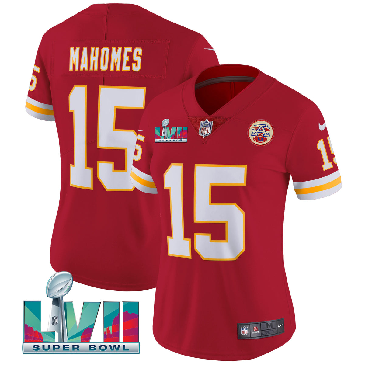 Women's Chiefs Throwback Limited Vapor Jersey - All Stitched - Red - Patrick Mahomes — view 1