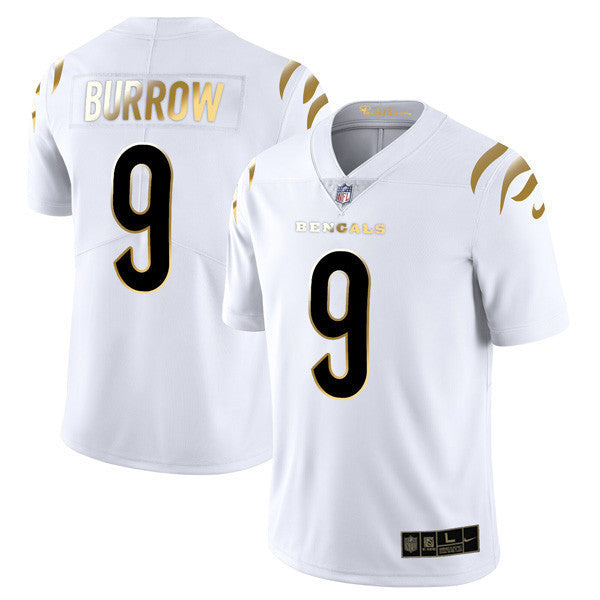 Youth's Cincinnati Bengals Player Vapor Limited Jersey - All Stitched - White Gold - Joe Burrow — view 1