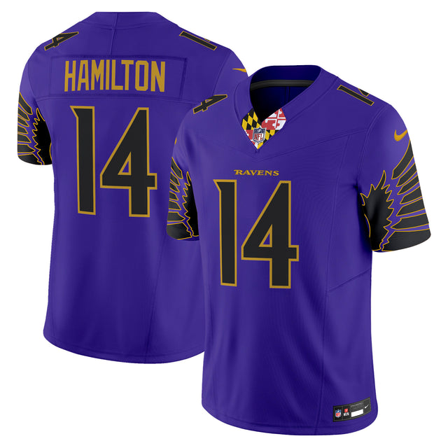 Men's Ravens Special Vapor Limited Jersey - All Stitched - Purple Limited - Kyle Hamilton — view 1
