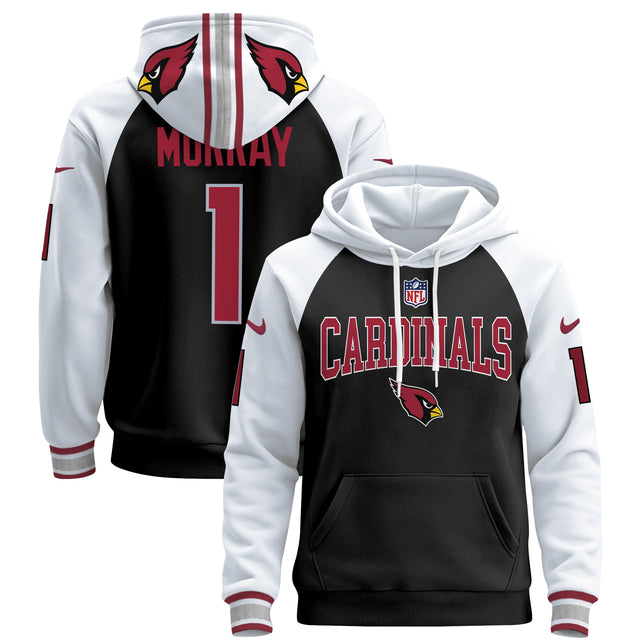 Men's Arizona Cardinals 2024 Pullover Hoodie V2 - All Stitched - Black Alternate - Kyler Murray — view 1