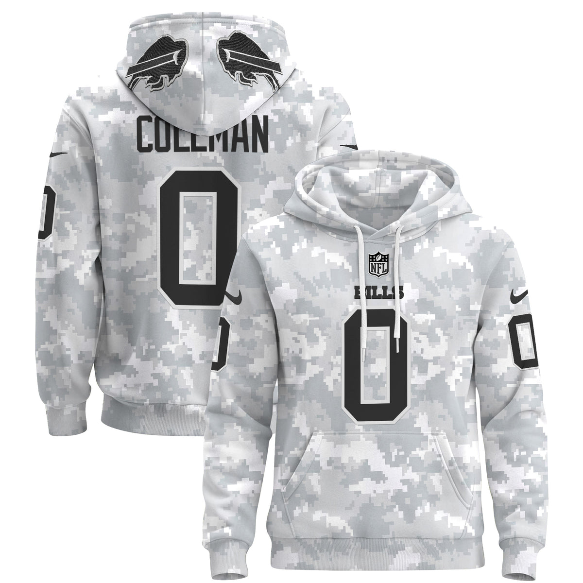 Buffalo Bills 2024 Salute to Service Pullover Hoodie - All Stitched - Keon Coleman — view 1