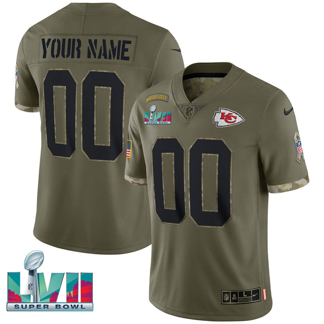 Chiefs Super Bowl LVII Salute To Service Custom Jersey - All Stitched - Salute To Service — view 1